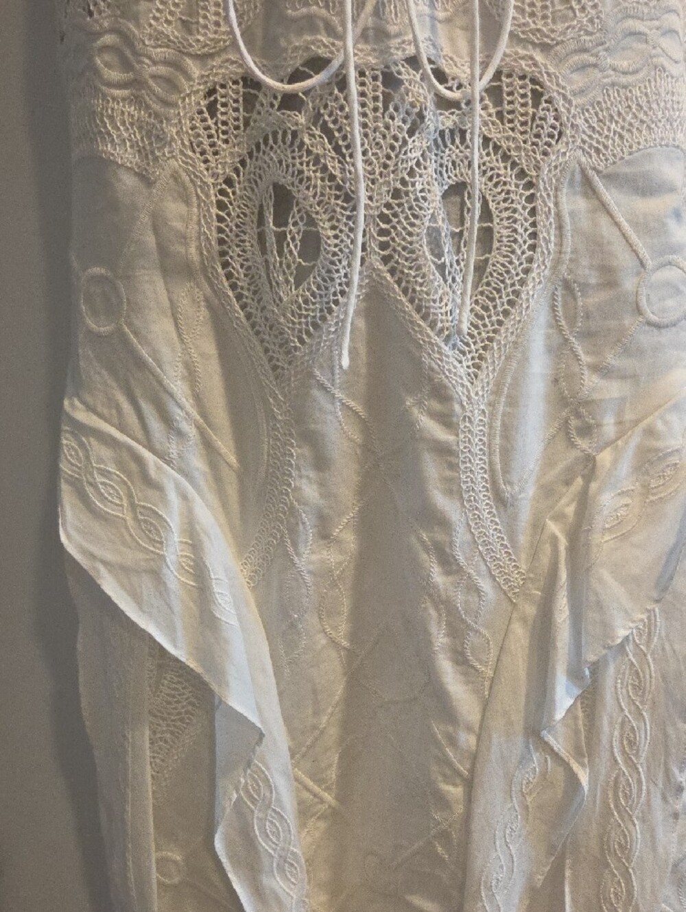 Jonathan Simkhai White Lace Maxi Dress with Spaghetti Straps - Picture 4 of 13